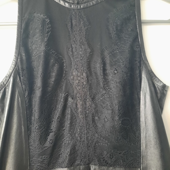 Leather dress with front lace detail - Picture 3 of 7